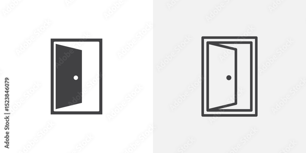 Poster door icon vector symbol for mobile apps and website ui designs.