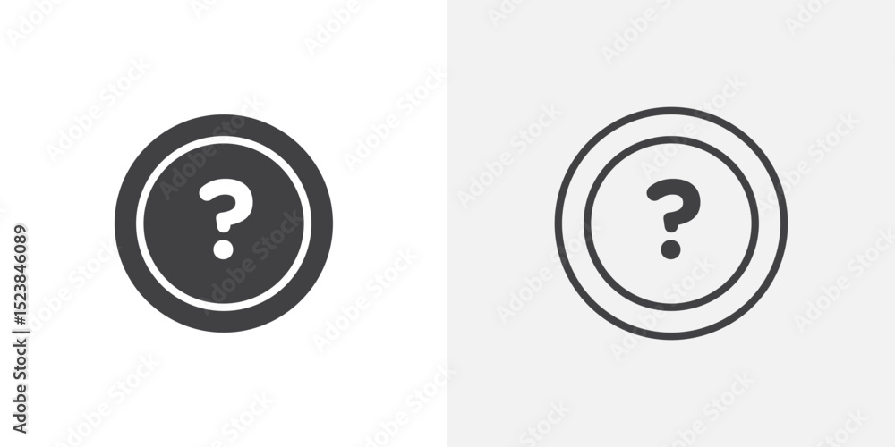 Poster doubts button icon vector symbol for mobile apps and website ui designs.