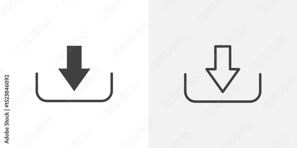 Poster download button icon vector symbol for mobile apps and website ui designs.