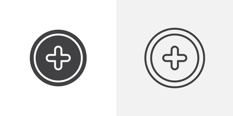 Hospital sign icon vector symbol for mobile apps and website UI designs.
