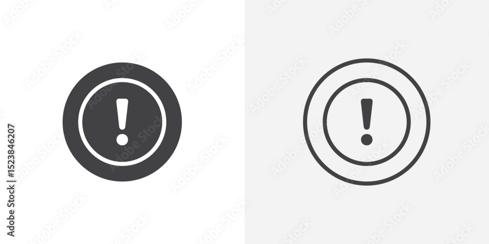 Poster exclamation icon vector symbol for mobile apps and website ui designs.