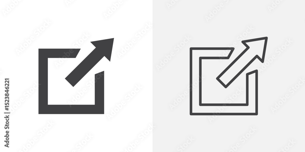 Poster external link icon vector symbol for mobile apps and website ui designs.