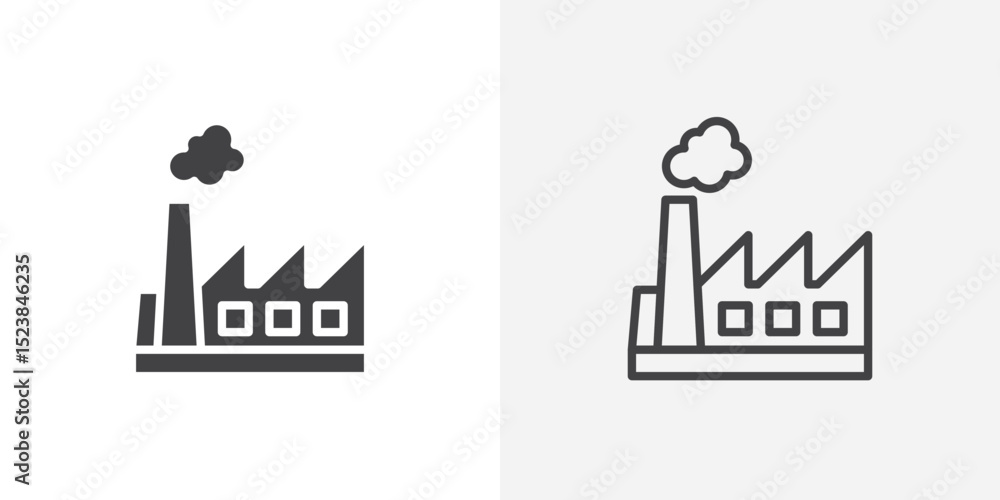 Poster factory icon vector symbol for mobile apps and website ui designs.