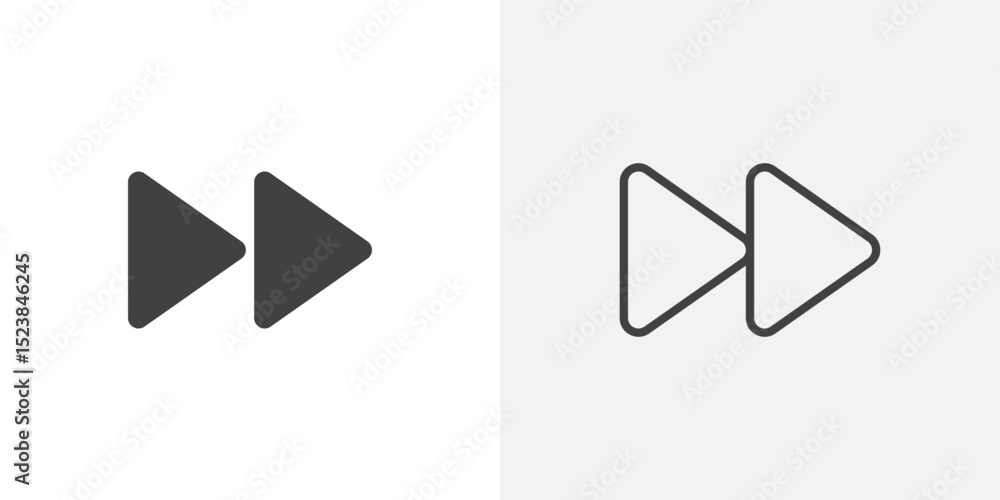 Poster fast forward icon vector symbol for mobile apps and website ui designs.
