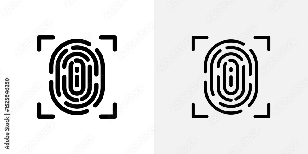 Poster fingerprint icon vector symbol for mobile apps and website ui designs.