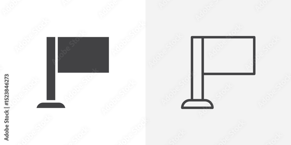 Poster flag icon vector symbol for mobile apps and website ui designs.
