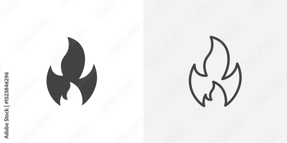 Poster flame icon vector symbol for mobile apps and website ui designs.