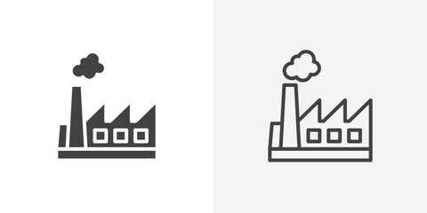Factory icon vector symbol for mobile apps and website UI designs.