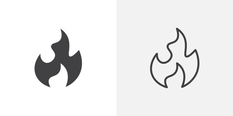 Fire icon vector symbol for mobile apps and website UI designs.