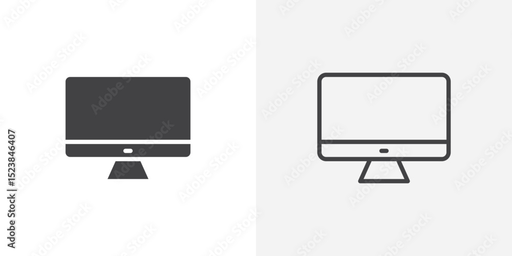 Poster computer screen icon vector symbol for mobile apps and website ui designs.