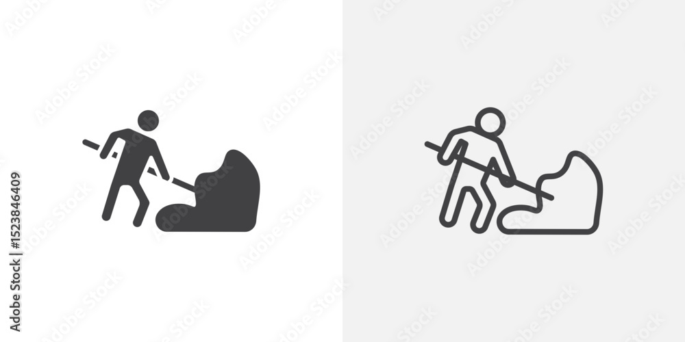 Poster construction icon vector symbol for mobile apps and website ui designs.