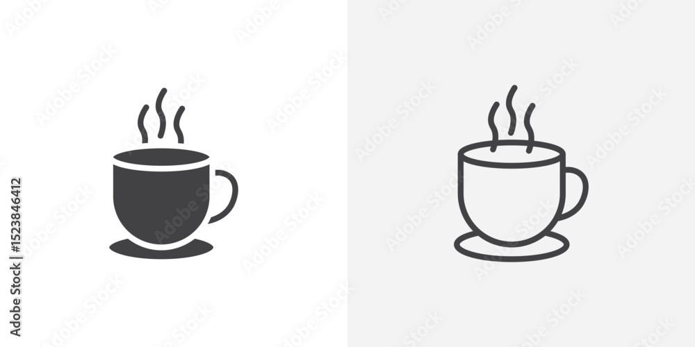 Poster coffee icon vector symbol for mobile apps and website ui designs.