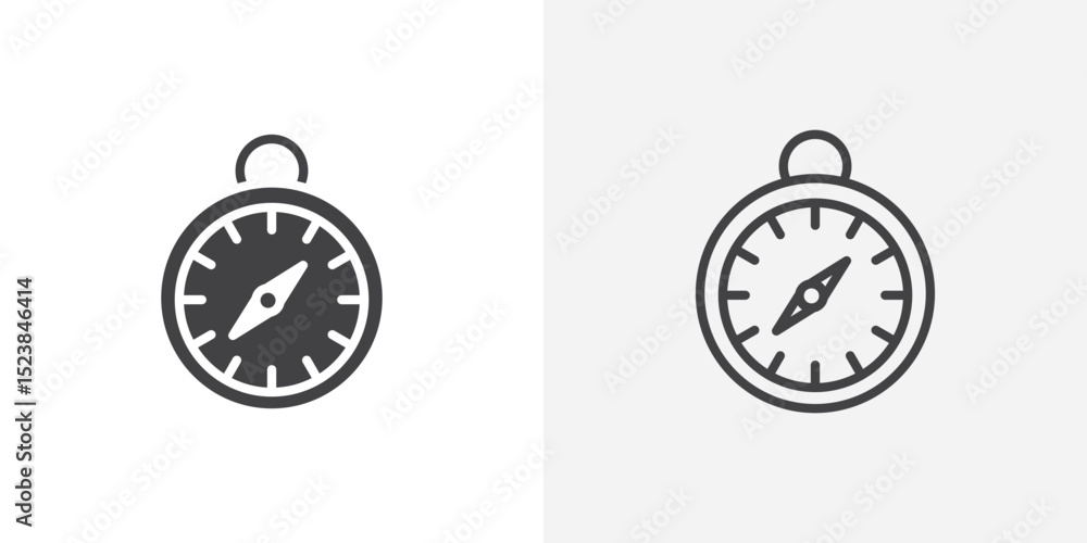 Poster compass icon vector symbol for mobile apps and website ui designs.