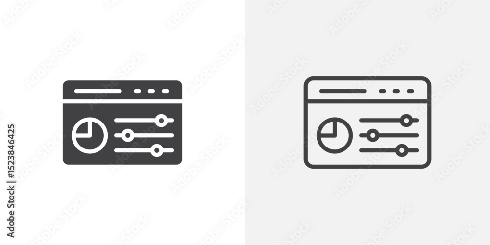 Poster control panel icon vector symbol for mobile apps and website ui designs.