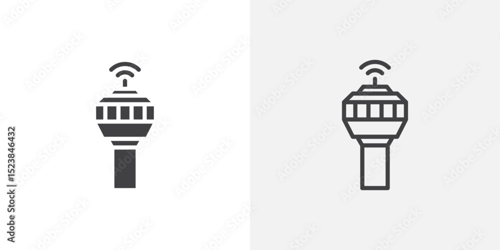 Poster control tower icon vector symbol for mobile apps and website ui designs.