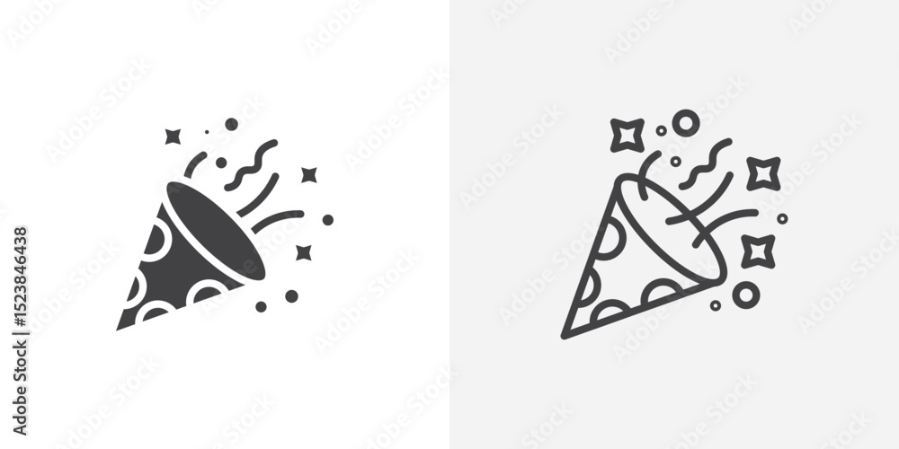 Poster confetti icon vector symbol for mobile apps and website ui designs.