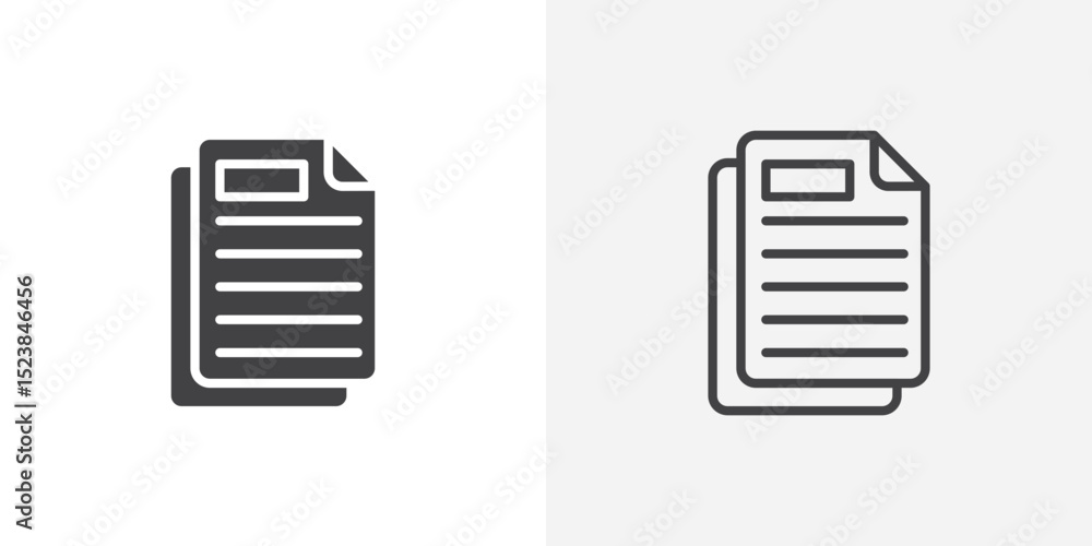Poster copy icon vector symbol for mobile apps and website ui designs.