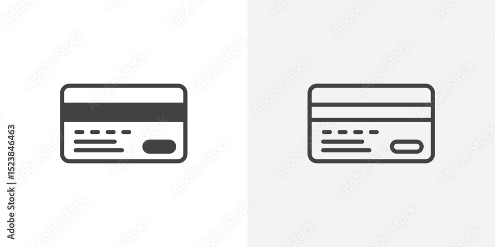 Aufkleber credit card icon vector symbol for mobile apps and website ui designs.