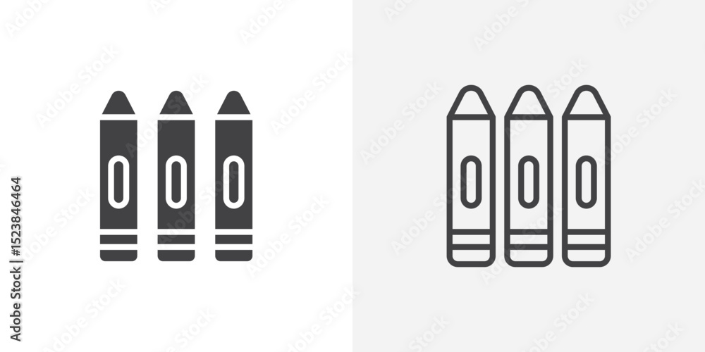 Poster crayon icon vector symbol for mobile apps and website ui designs.