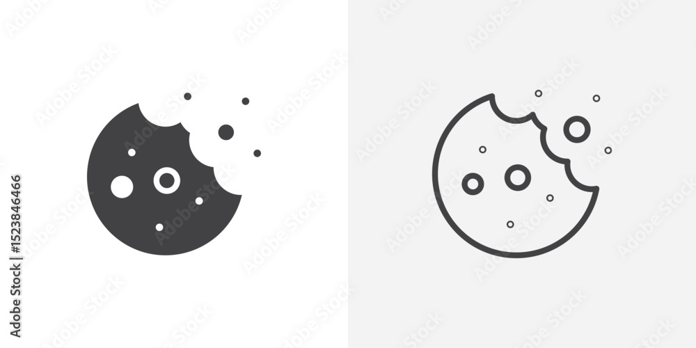 Poster cookie icon vector symbol for mobile apps and website ui designs.