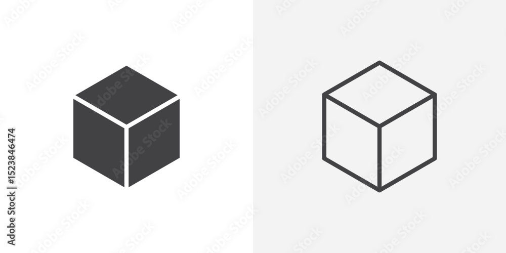 Poster cube icon vector symbol for mobile apps and website ui designs.