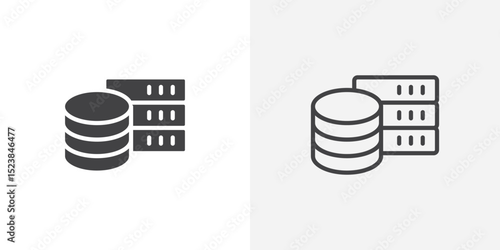 Poster database icon vector symbol for mobile apps and website ui designs.