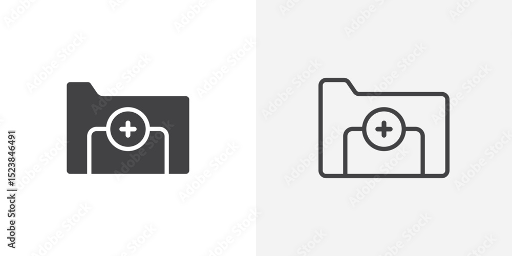 Poster create folder icon vector symbol for mobile apps and website ui designs.