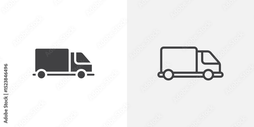 Aufkleber delivery van icon vector symbol for mobile apps and website ui designs.