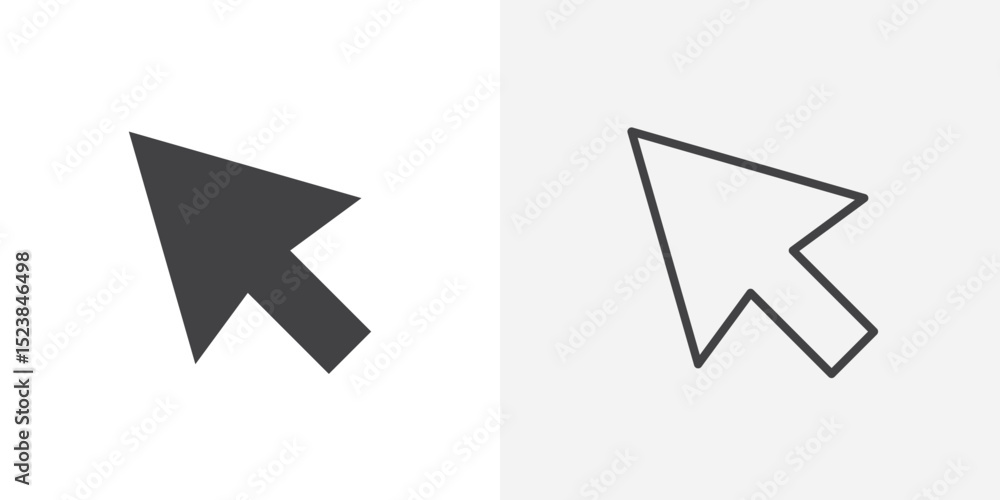 Poster cursor arrow icon vector symbol for mobile apps and website ui designs.
