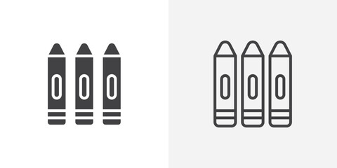 Crayon icon vector symbol for mobile apps and website UI designs.