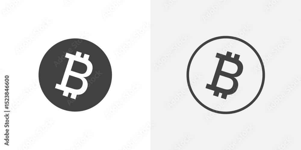 Poster bitcoin icon vector symbol for mobile apps and website ui designs.