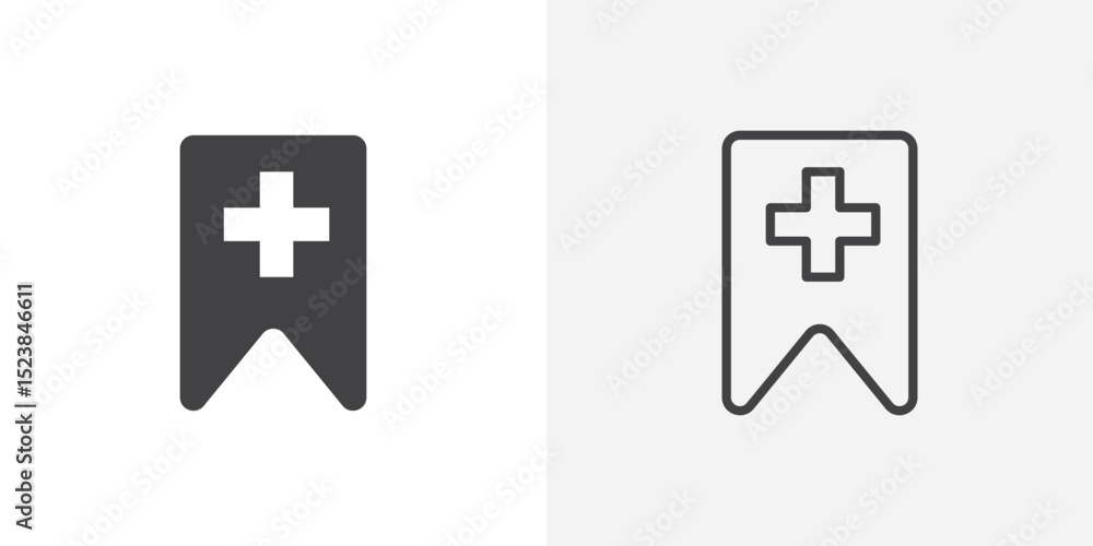 Poster bookmark add icon vector symbol for mobile apps and website ui designs.