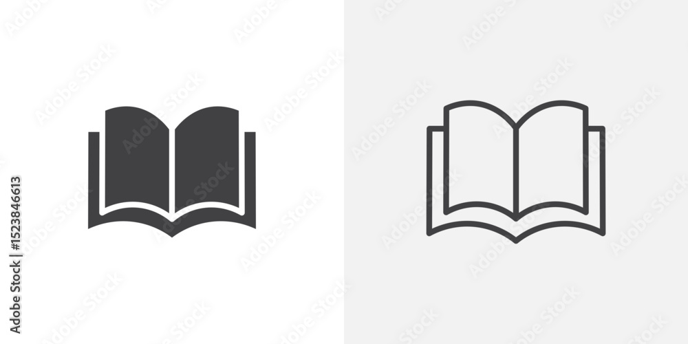 Aufkleber book icon vector symbol for mobile apps and website ui designs.