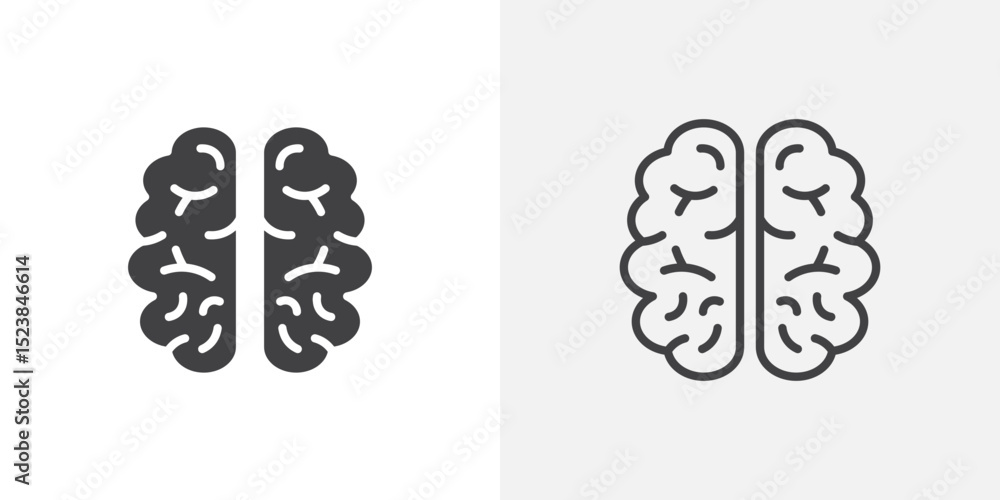 Poster brain icon vector symbol for mobile apps and website ui designs.