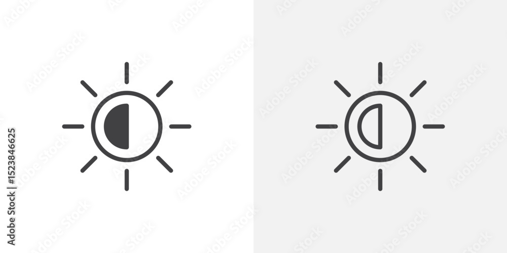 Poster brightness icon vector symbol for mobile apps and website ui designs.