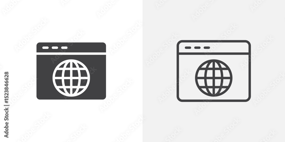 Poster browser icon vector symbol for mobile apps and website ui designs.