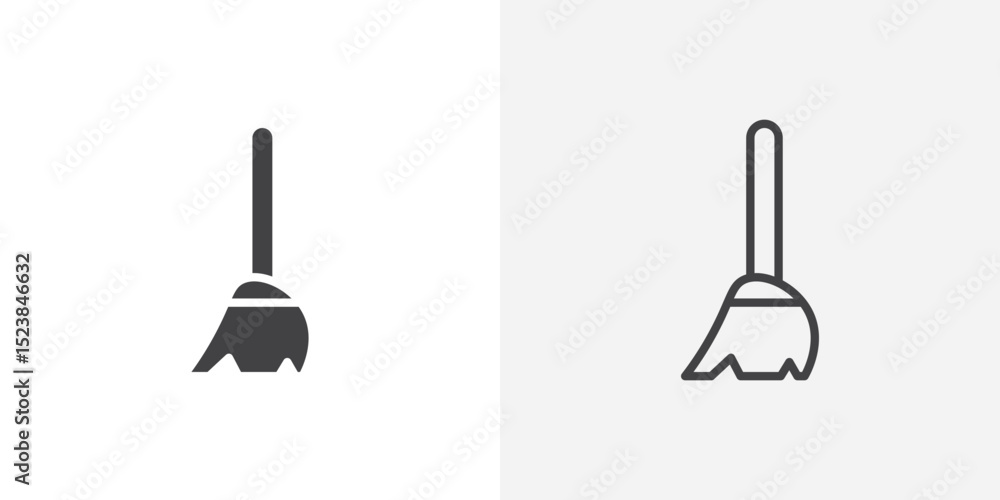 Aufkleber broom icon vector symbol for mobile apps and website ui designs.