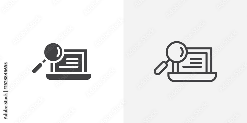 Poster browsing icon vector symbol for mobile apps and website ui designs.
