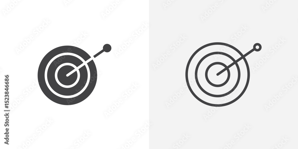Poster bulls eye icon vector symbol for mobile apps and website ui designs.