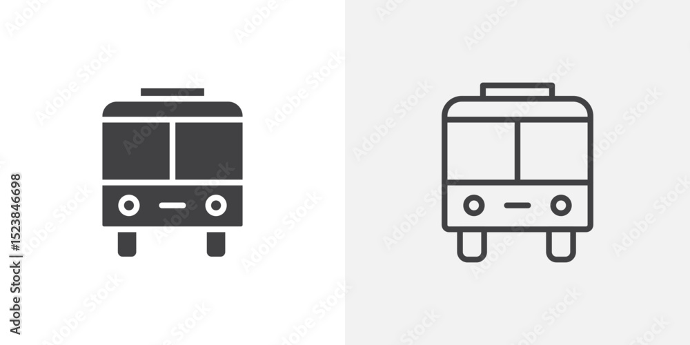 Poster bus icon vector symbol for mobile apps and website ui designs.