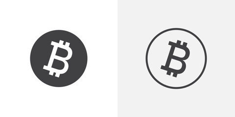 Bitcoin icon vector symbol for mobile apps and website UI designs.