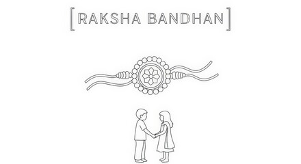 Obraz premium A simple illustration of Raksha Bandhan with a focus on two individuals tying a band