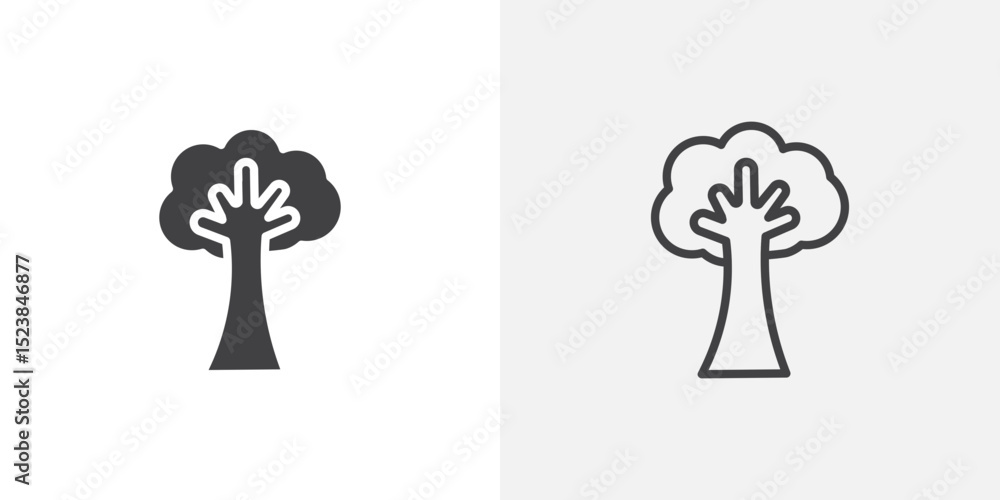 Poster tree icon vector symbol for mobile apps and website ui designs.