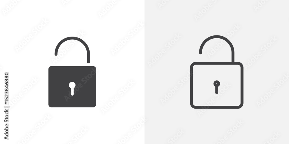 Aufkleber unlock icon vector symbol for mobile apps and website ui designs.