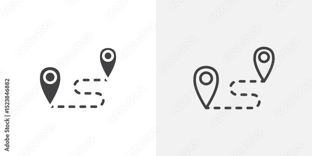 Aufkleber route icon vector symbol for mobile apps and website ui designs.