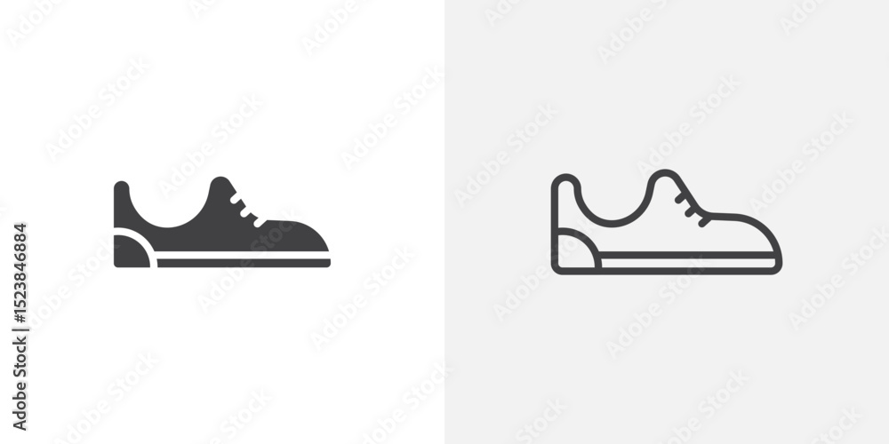 Poster shoes icon vector symbol for mobile apps and website ui designs.