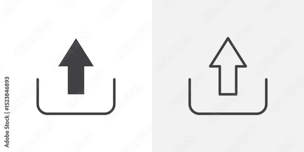 Poster upload icon vector symbol for mobile apps and website ui designs.