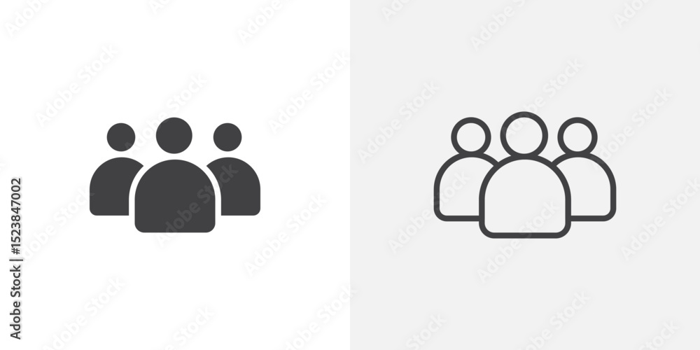 Poster group icon vector symbol for mobile apps and website ui designs.