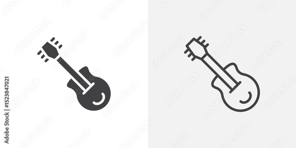 Poster guitar icon vector symbol for mobile apps and website ui designs.