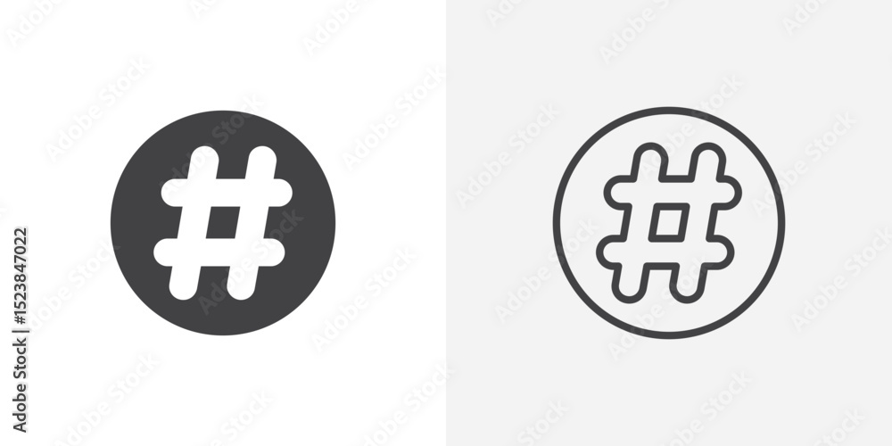 Poster hashtag icon vector symbol for mobile apps and website ui designs.